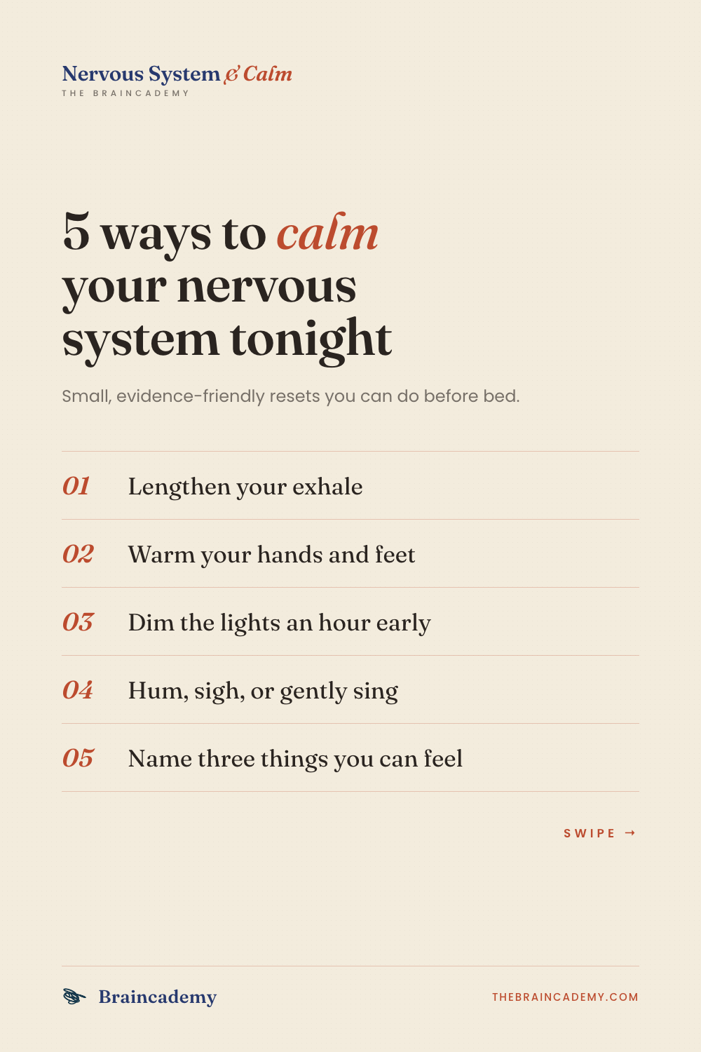 5 ways to calm your nervous system tonight
