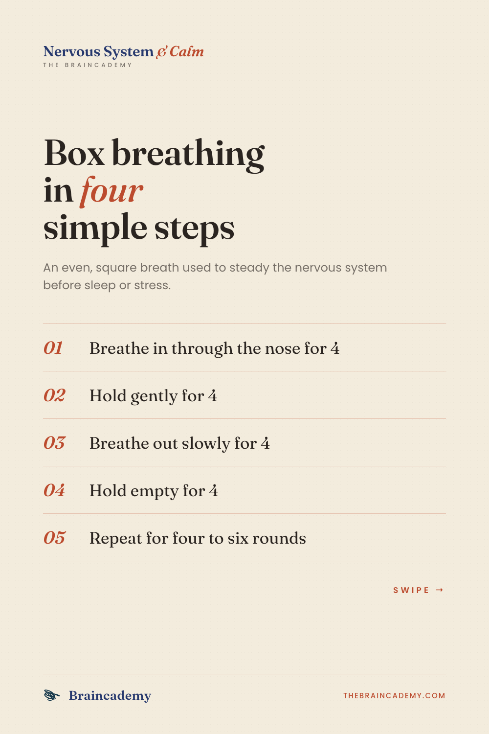 Box breathing in four simple steps